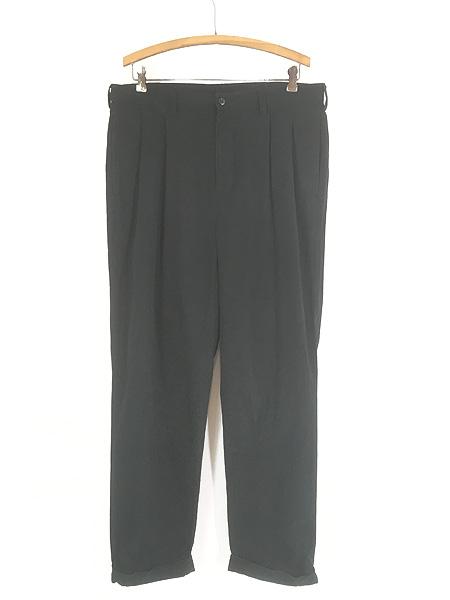 古着 Polo Ralph Lauren タック チノ パンツ テーパード ブラック W36 L31 古着