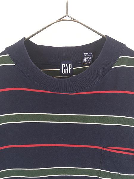 90s GAP ギャップ モックネック ボーダー ロングTシャツ L 90s GAP ギャップ モックネック ボーダー ロングTシャツ L 古着 90s