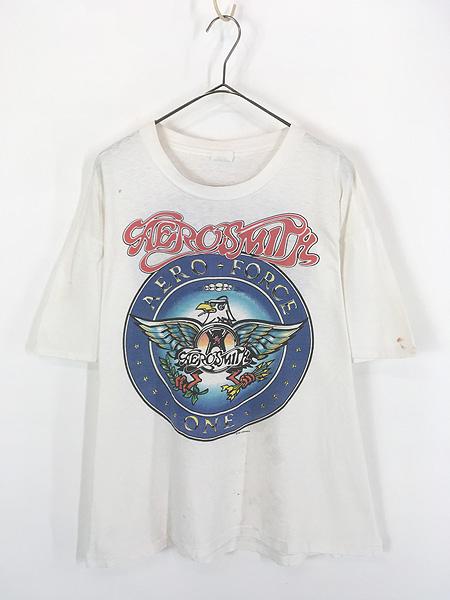 古着 80s AERO SMITH 「AERO FORCE ONE」 ツアー ハード ロック バンド Tシャツ XL