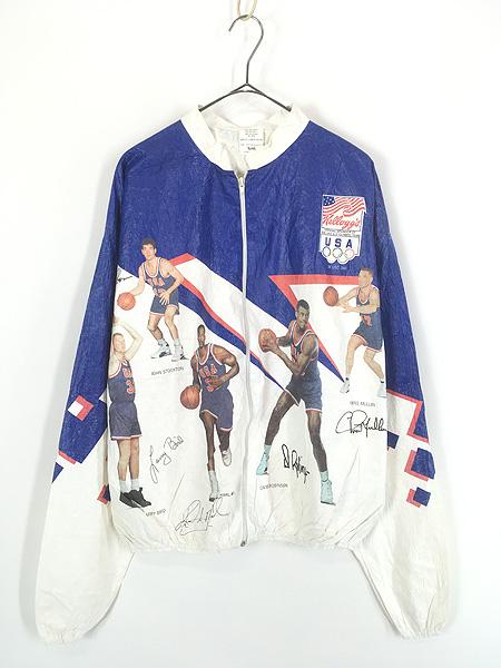 古着 90s USA製 USA 五輪 オリンピック ドリーム チーム フォト Tyvek素材 ペーパー ジャケット ブルゾン 紙ジャケ L