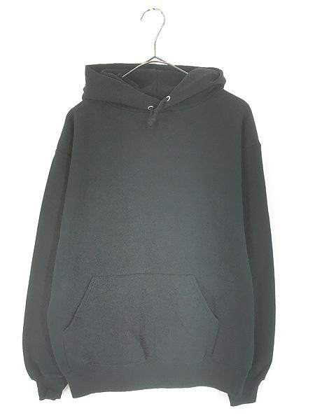 古着 90s USA製 Jerzees 無地 プレーン セットイン スウェット パーカー ブラック!! M