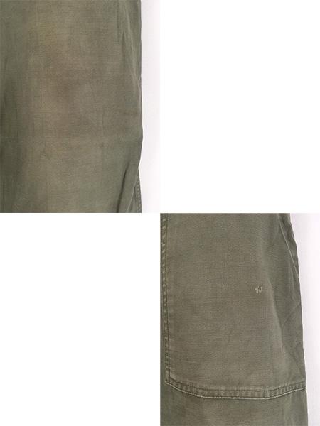古着 60s 米軍 US ARMY 「初期」 8.5oz コットンサテン ミリタリー ベイカー パンツ ストレート W30 L31