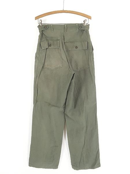 古着 60s 米軍 US ARMY 「初期」 8.5oz コットンサテン ミリタリー ベイカー パンツ ストレート W30 L31