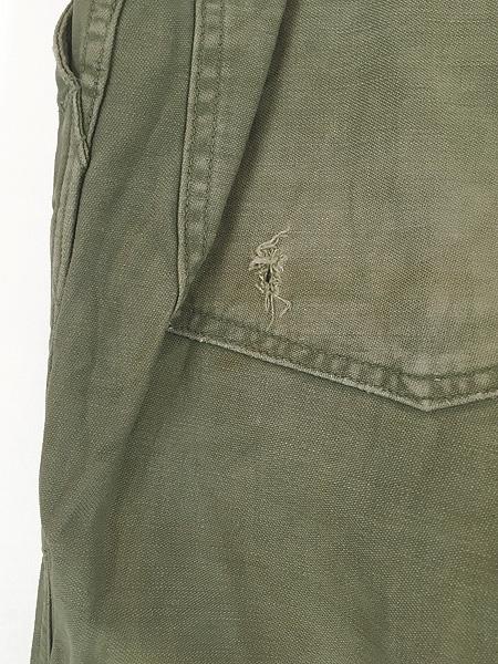 古着 60s 米軍 US ARMY 「初期」 8.5oz コットンサテン ミリタリー ベイカー パンツ ストレート W30 L31