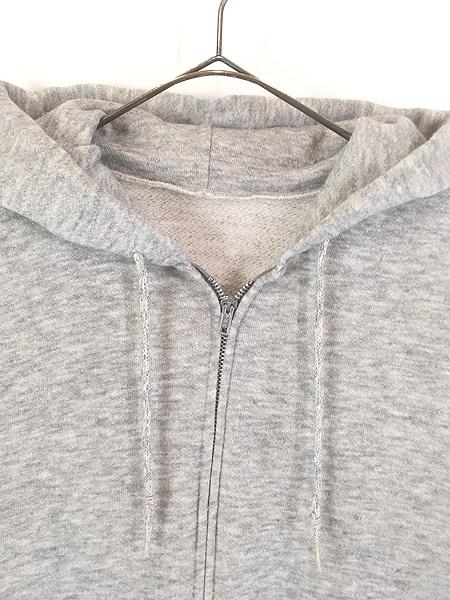 古着 80s USA製 無地 ソリッド セットイン スウェット ジップ パーカー