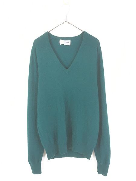 古着 70s Scotland製 Pringle 豪華 100% カシミヤ Vネック ニット セーター 44