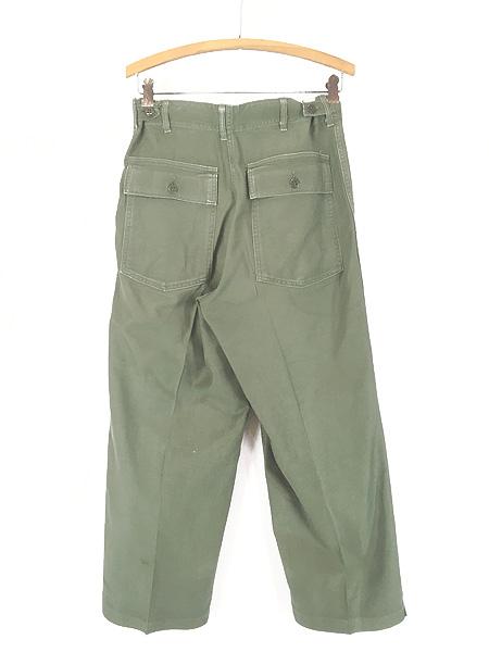 古着 60s 米軍 US ARMY 「初期」 8.5oz コットンサテン ミリタリー ベイカー パンツ ストレート W30 L25.5