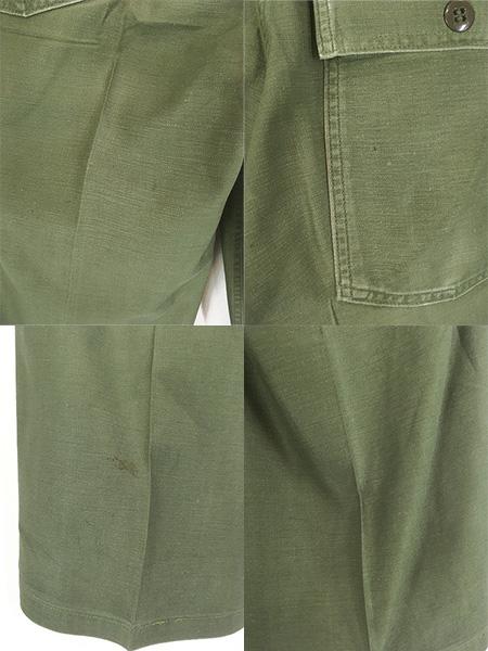 古着 60s 米軍 US ARMY 「初期」 8.5oz コットンサテン ミリタリー ベイカー パンツ ストレート W30 L25.5