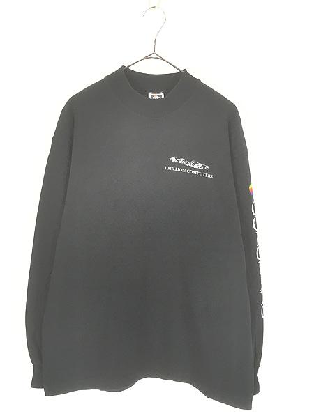 古着 90s USA製 Apple 「1 Million Computer」 PC コンピューター ソフトウェア 長袖 Tシャツ ロンT L