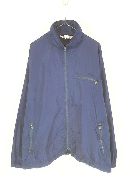 古着 80s LL Bean ワンポイント ロゴ 刺しゅう リップストップ ナイロン シェル ジャケット L