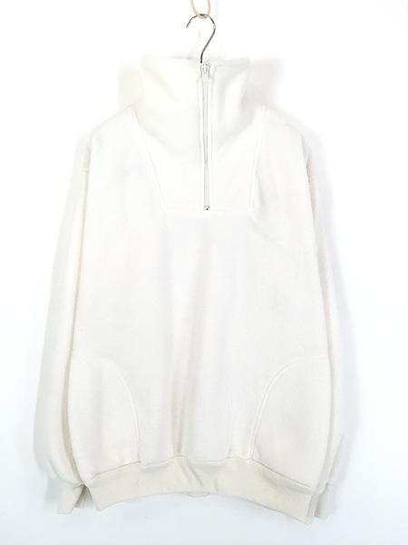 古着 80s DAKOTA by FIVE BROTHER 無地 ホワイト ハーフジップ フリース ジャケット XL
