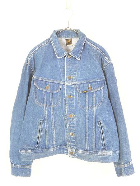 古着 80s USA製 Lee 220-8545 ブルー デニム トラッカー ジャケット Gジャン 44R