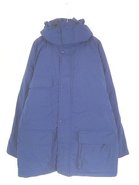 古着 80s Eddie Bauer ナイロン シェル 2way ボリューム ダウン ジャケット ネイビー M