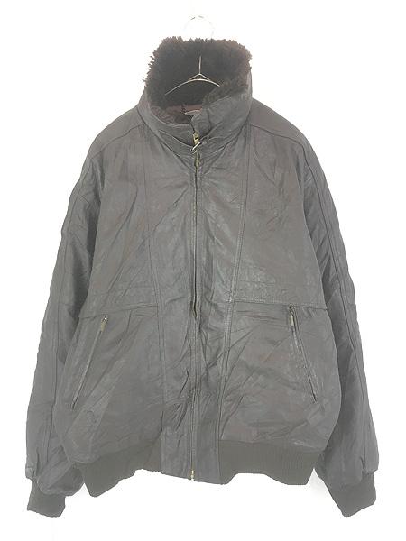 古着 80s Members Only ボア フリース ライナー スタンドカラー レザー メンバーズ オンリー ジャケット XL位