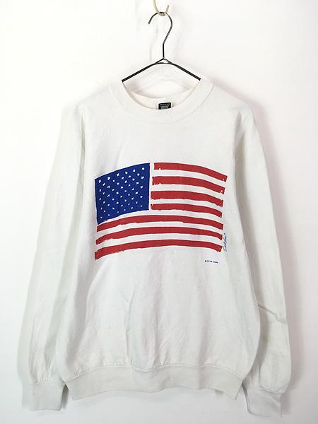 古着 80s USA製 星条旗 フラッグ プリント スウェット トレーナー XL 古着の通販は 5,808円