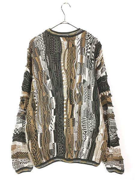 古着 90s Canada製 TUNDRA 3D カラフル ランダム ストライプ アート