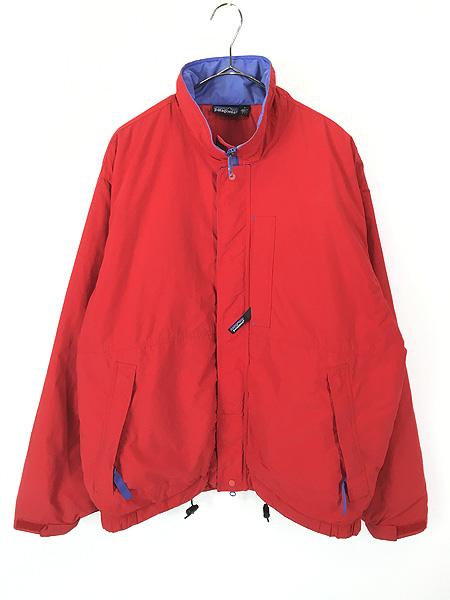 古着 80s- Patagonia フォールライン タイプ ハイネック ナイロン BTU ジャケット 赤 L 古着