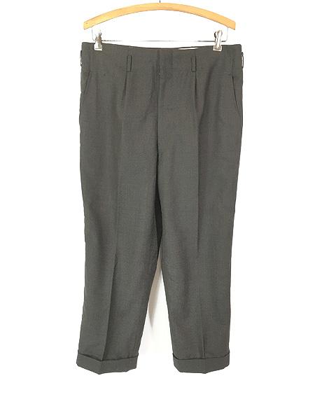 古着 60s 腰帯なし ハイウエスト ギャバジン ウール スラックス ロカビリー パンツ ストレート W33 L25の通販は 11,550円