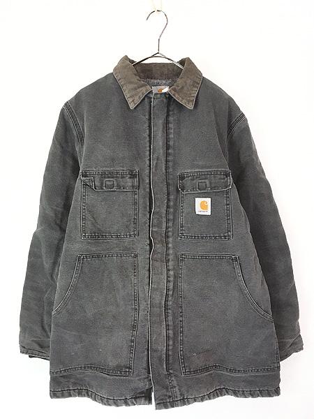 古着 Carhartt 裏地 ストライプ ブランケット フェード ブラック