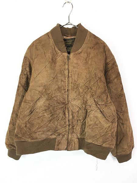 古着 80s Eddie Bauer 「Skyliner」 貴重!! 本革 スエード レザー グース ダウン スカイライナー ジャケット Lの通販は