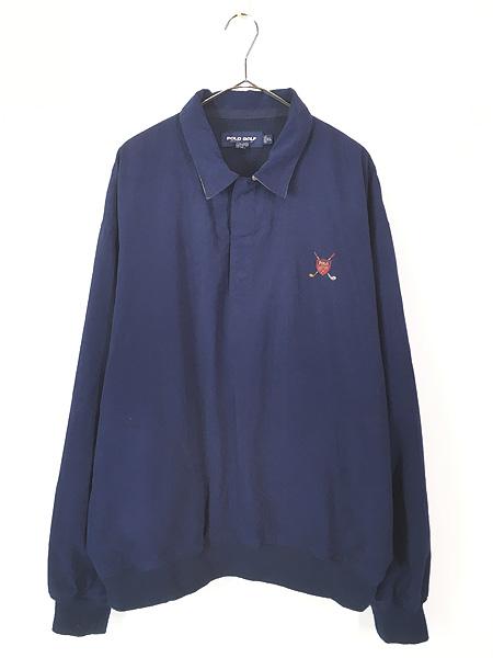 古着 POLO GOLF Ralph Lauren 異素材 フェイク スエード ハーフスナップ プルオーバー ジャケット XL 古着