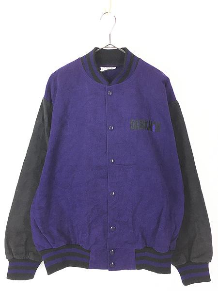 古着 90s USA製 DARKMAN 映画 ムービー 2tone コットンツイル スタジアム ジャケット スタジャン OSFA