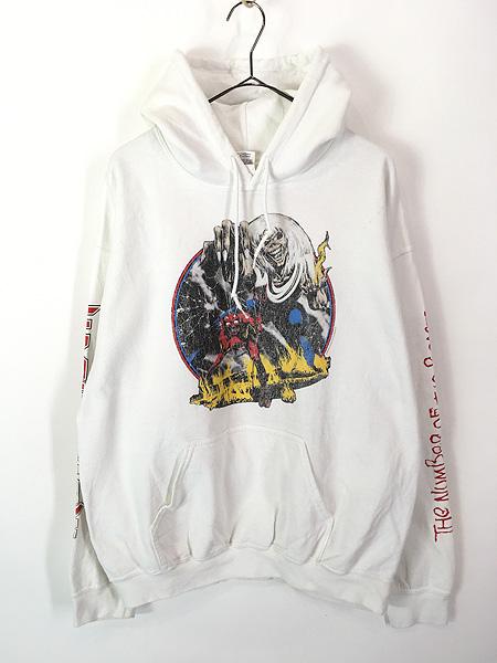 古着 10s IRON MAIDEN 「The Number of the Beast」 ヘヴィ メタル ロック バンド スウェット パーカー L