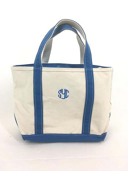雑貨 古着 00s USA製 LL Bean Boat and Tote 「SYC」 フラップ付 キャンバス トート バッグ 中型