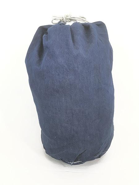 雑貨 古着 40s 米軍 インディゴ デニム 巾着型 ランドリー バッグ 中型 古着