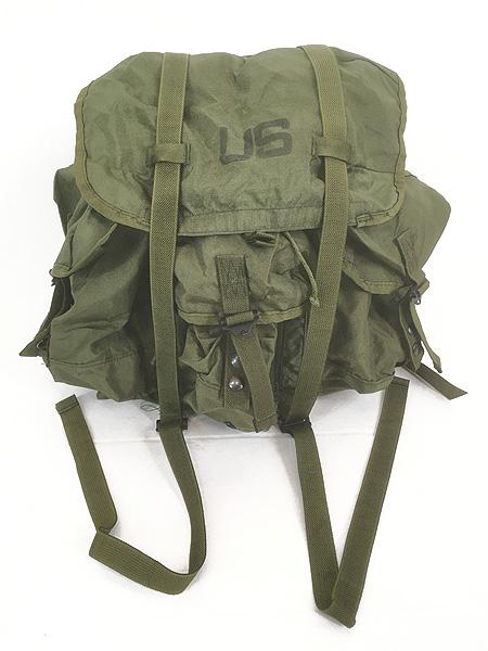 雑貨 古着 80s 米軍 US ARMY LC-1 「US」 ステンシル ナイロン フィールド パック アリスパック バッグ オリーブ M ?@ 古着