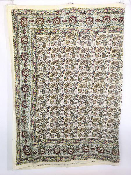 雑貨 古着 60s- ペイズリー ボタニカル エスニック 総柄 ペルシャ更紗 カバー ファブリック シーツ インテリア 古着