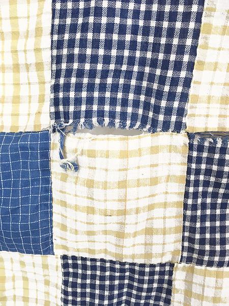 雑貨 古着 70s- 花 チェック 幾何学 パッチワーク ハンドメド カバー