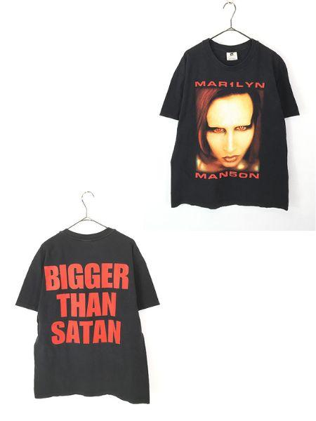 古着 90s Marilyn Manson 「Bigger Than Satan」 ハード ロック バンド Tシャツ L