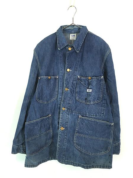 古着 50s USA製 Lee 91-J Jelt Denim 真紺 インディゴ デニム ワーク カバーオール ジャケット 40R 極上!!