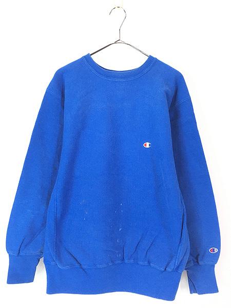 古着 90s USA製 Champion Reverse Weave ワンポイント リバース スウェット 青 XL 古着の通販は 8,954円
