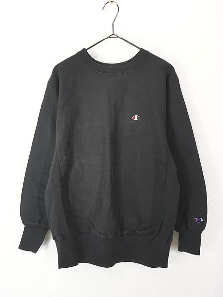 古着 90s USA製 Champion Reverse Weave ワンポイント リバース スウェット 黒 L 古着の通販は