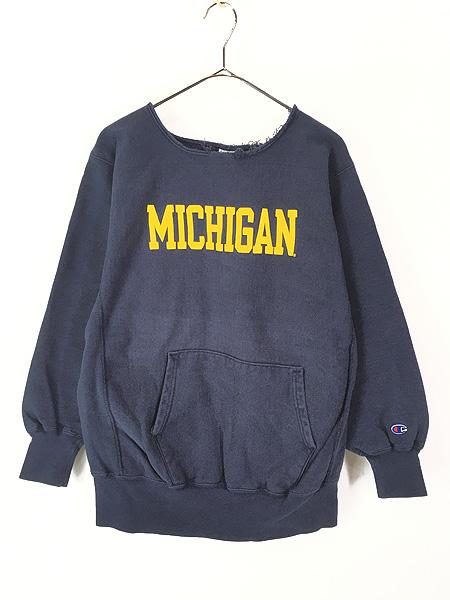 古着 90s USA製 Champion Reverse Weave 「MICHIGAN」 カレッジ カットオフ リバース スウェット XL 古着