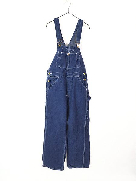 古着 60s Sweet Orr スペードボタン 濃紺 インディゴ デニム ワーク オーバーオール W34 L29 極上!!
