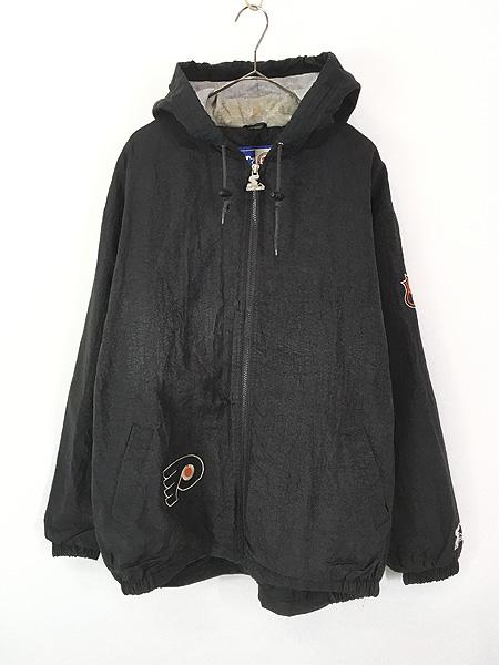 古着 90s NHL Philadelphia Flyers フライヤーズ フルジップ ウォームアップ ジャケット パーカー L
