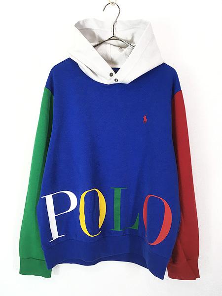 古着 Polo Ralph Lauren クレイジー パターン スウェット パーカー L