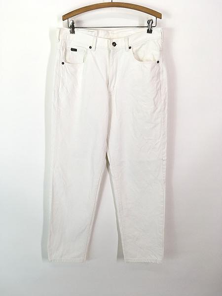 古着 90s USA製 Lee 205-5512 ホワイト カラー デニム バギー パンツ ジーンズ W34 L30
