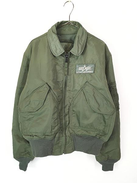 古着 90s USA製 Alpha Industries CWU-45/P(N) ミリタリー パデッド フライト ジャケット M