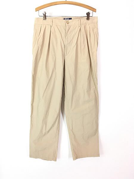 古着 90s Polo Ralph Lauren コットンサテン タック スラックス パンツ W33 L29 古着の通販は 6,314円