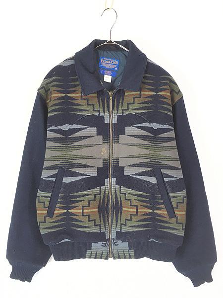 古着 90s USA製 Pendleton 「High Grade Western Wear」 パデッド ネイティブ チマヨ ウール ブランケット ジャケット Mの通販は