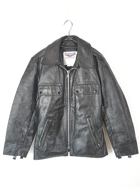 古着 80s 製 American Leatherwear 本革 レザー ポリスマン ワーク ジャケット 40