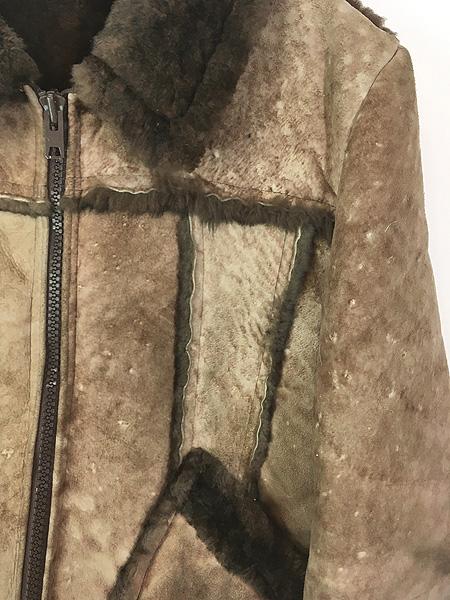 古着 80s Canada製 Leather Attic 本革 ムートン シープスキン レザー