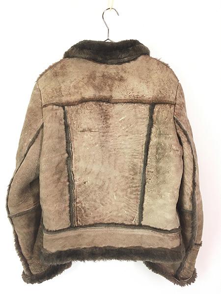 古着 80s 製 Leather Attic 本革 ムートン シープスキン レザー ジャケット ブルゾン 42 古着 80s Canada製 Leather Attic 本革 ムートン シープスキン レザー