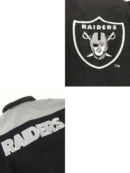 古着 90s Champion NFL Oakland RAIDERS レイダース フリース レイヤード 2way パデット ナイロン ジャケット M 古着 古着 90s Champion NFL Oakland RAIDERS レイダース フリース