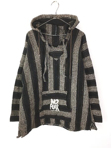 古着 90s NO FEAR マルチ ストライプ メキシカン パーカー ジャケット XL位