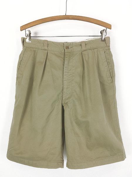 古着 50s 米軍 US ARMY 「メッシュポケット」 ミリタリー 8.2oz チノ トラウザーズ タック ショーツ ハーフ パンツ チノパン 32R